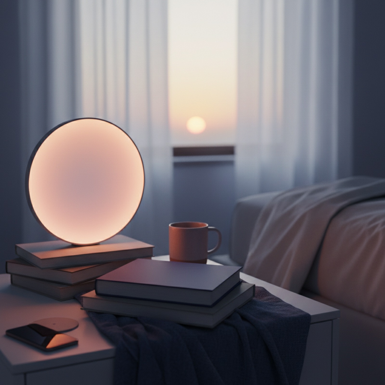 Table de nuit à l'aube