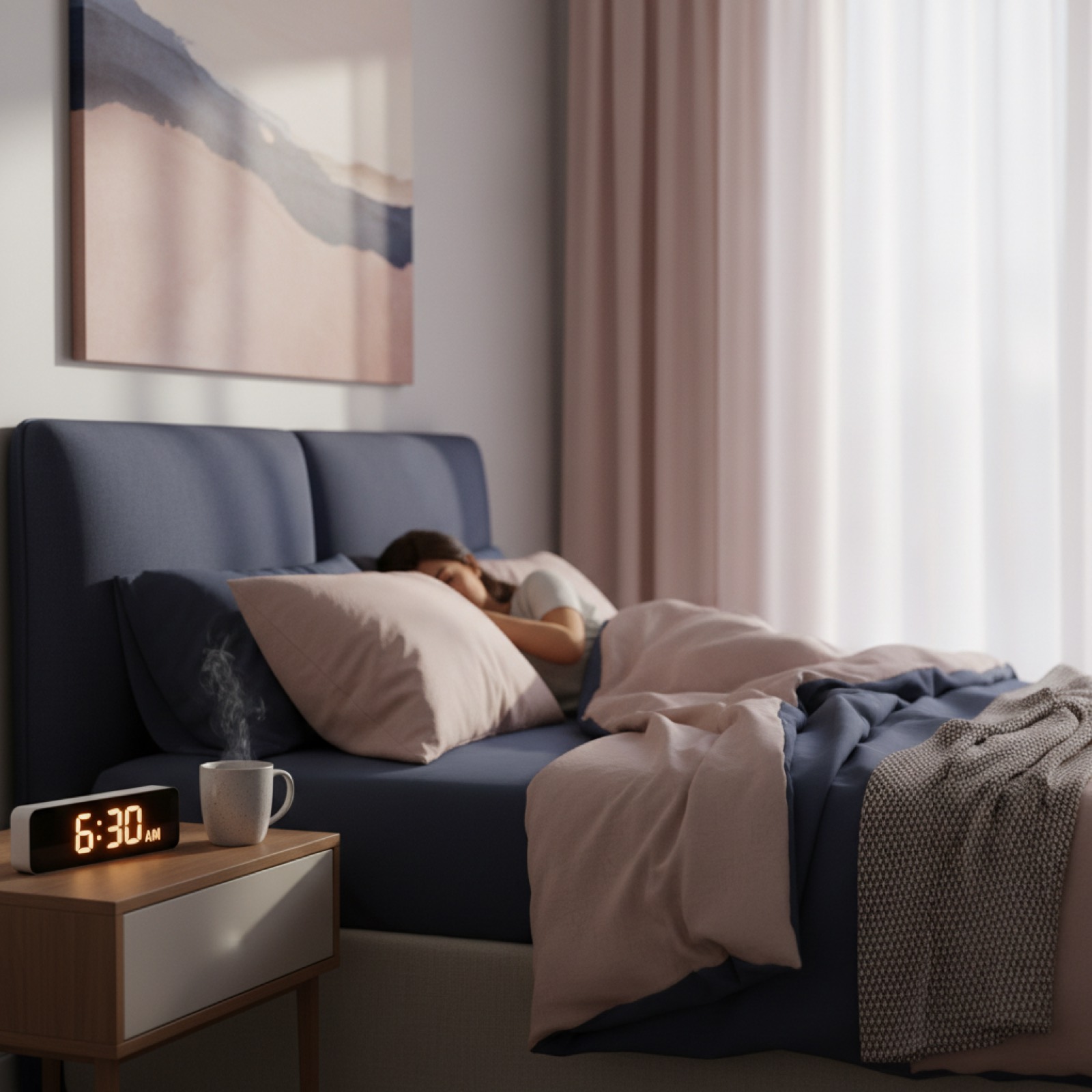 Chambre chaleureuse au matin